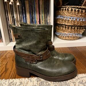 Green Leather Boots
